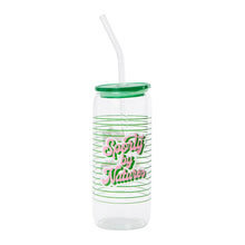 PrettySMART 20oz Glass Tumbler With Lid & Straw
