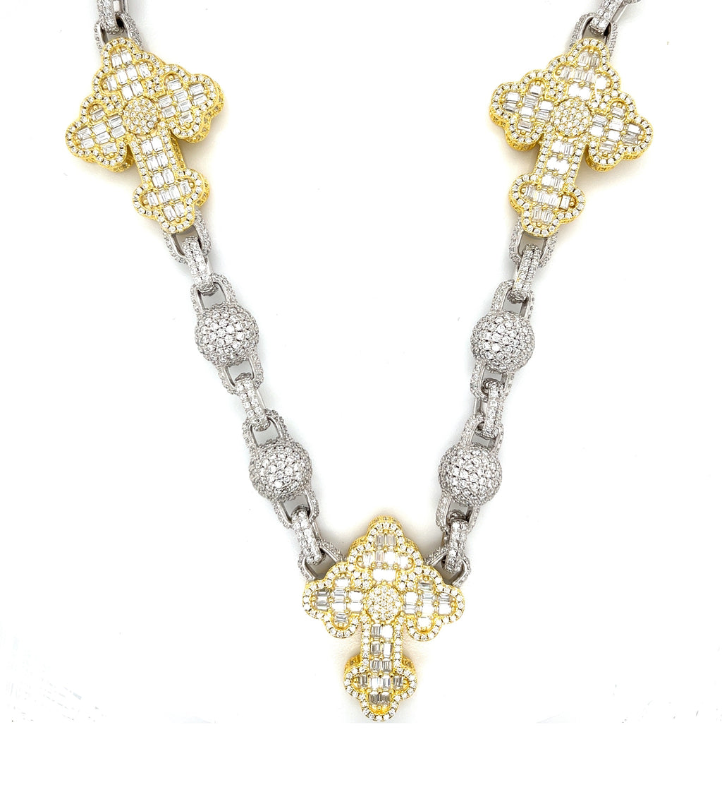 Triple Cross Pendant Necklace