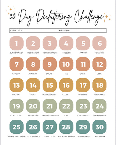 30 Day PrettySMART Declutter Challenge & Tracker