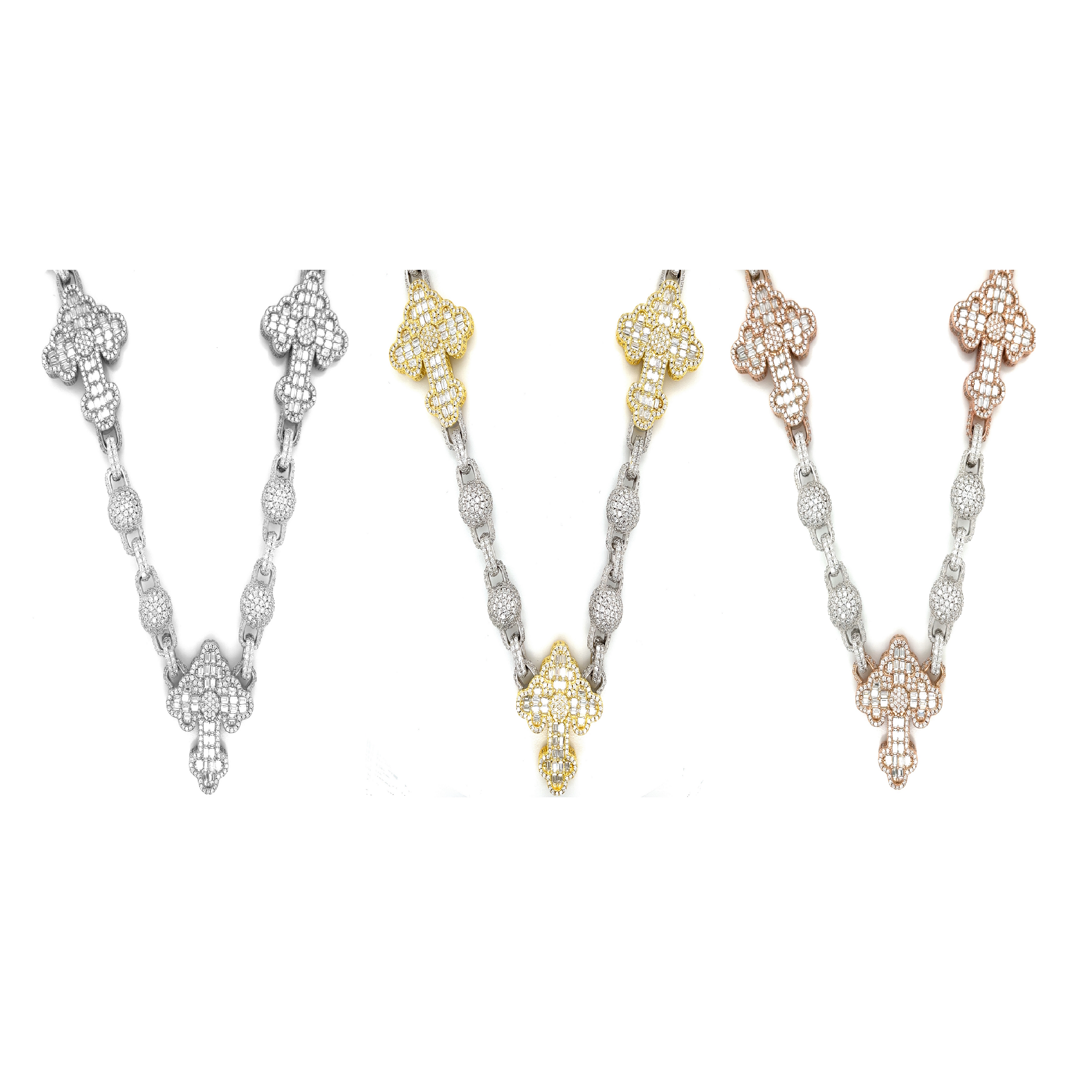 Triple Cross Pendant Necklace