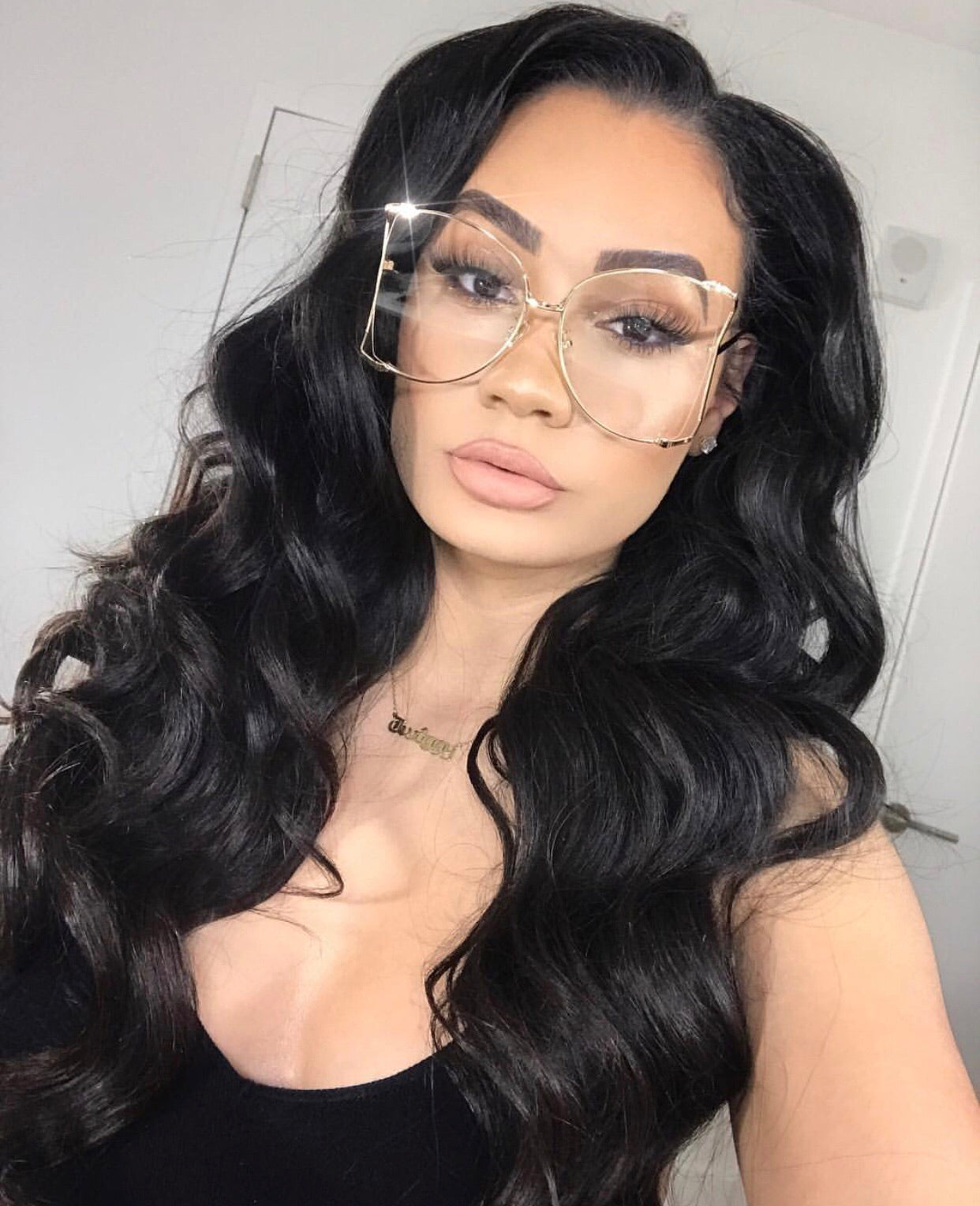 Clear Butterfly Pearl Oversized Shades