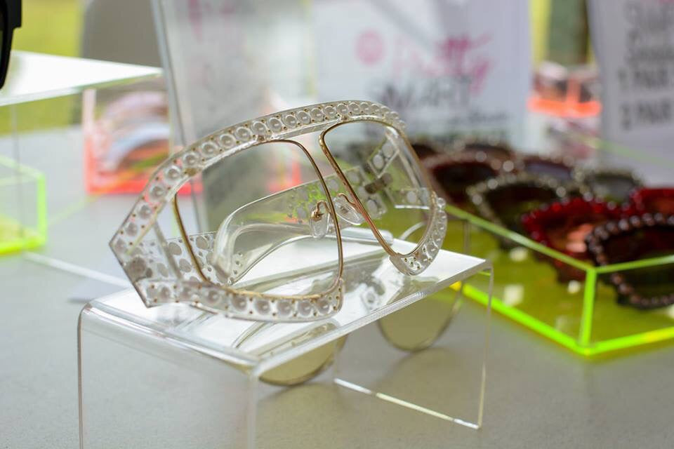 Clear Designer Inspired Pearl Oversized Shades