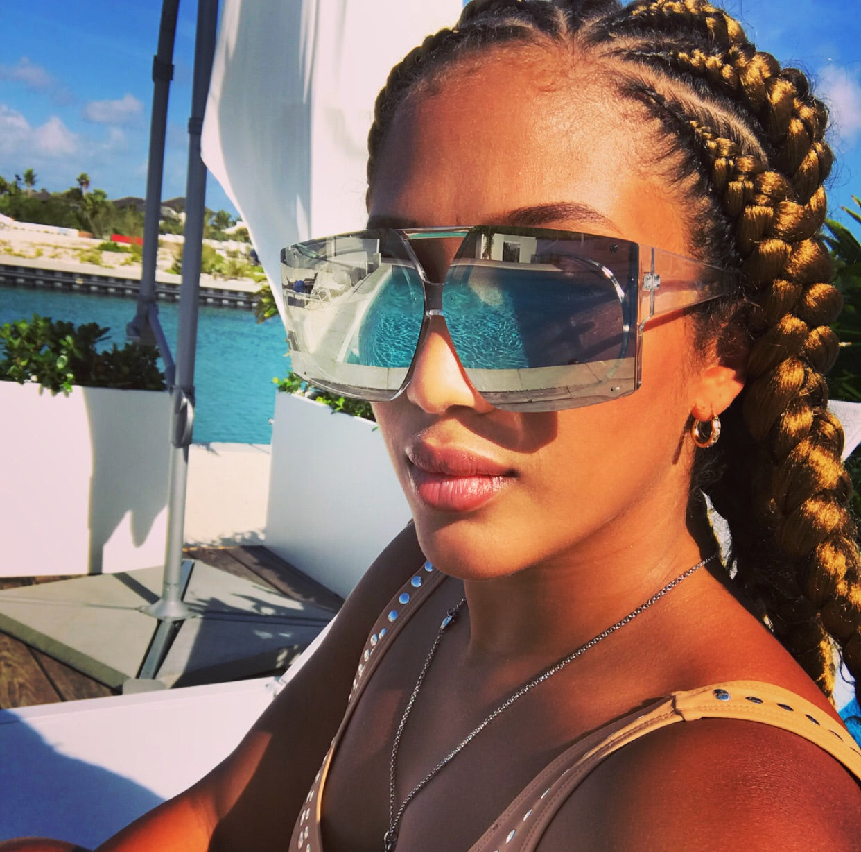 Oversized Bar Sunglasses