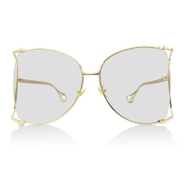 Clear Butterfly Pearl Oversized Shades