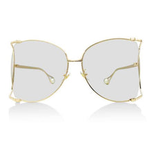Clear Butterfly Pearl Oversized Shades