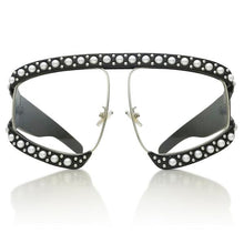 Clear Designer Inspired Pearl Oversized Shades