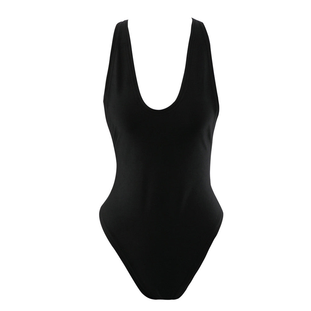 P$ Swim: Sexy Backless Deep V-Neck One Piece Bodysuit